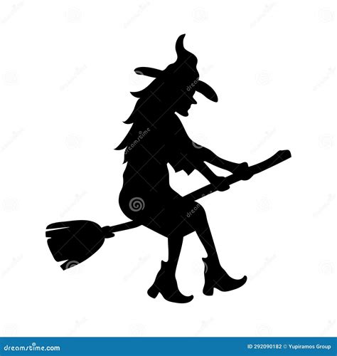 Halloween witch silhouette stock illustration. Illustration of horror - 292090182