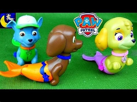 Paw Patrol Mer Pup Toys! Mermaid Magic Skye, Rocky & Zuma Plus All Star ...