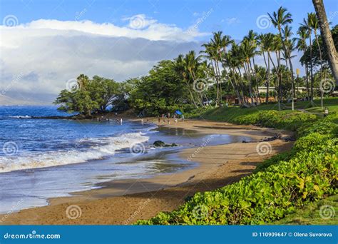 Wailea Makena Beach in Maui, Hawaii, USA Stock Image - Image of beach, palms: 110909647