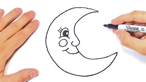 How to draw a The Moon Step by Step The Moon Drawing Lesson