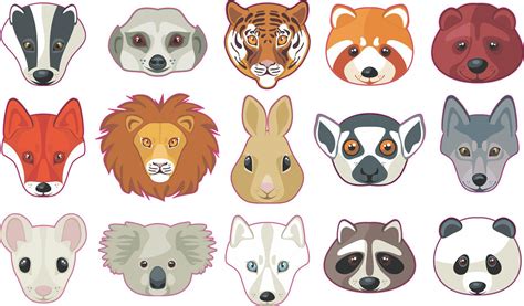 15x Small Animal Head Vinyl Stickers and Decals