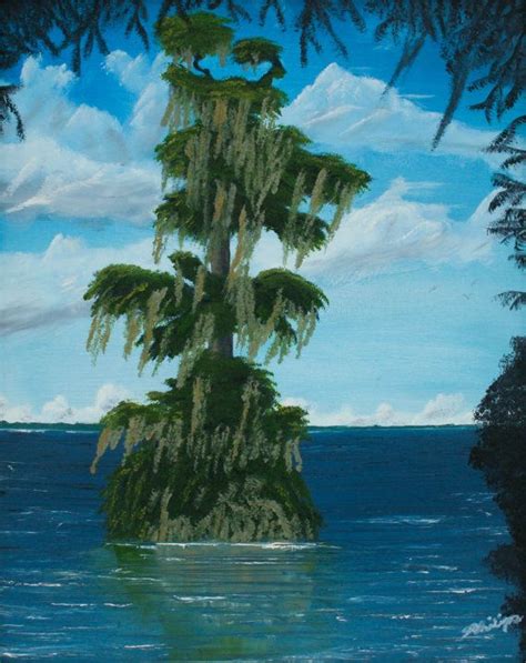 Lone Cypress Tree on a North Florida Lake Framed Original Oil | Etsy | Florida art, Cypress ...