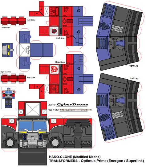 Origami Optimus Prime Papercraft Template