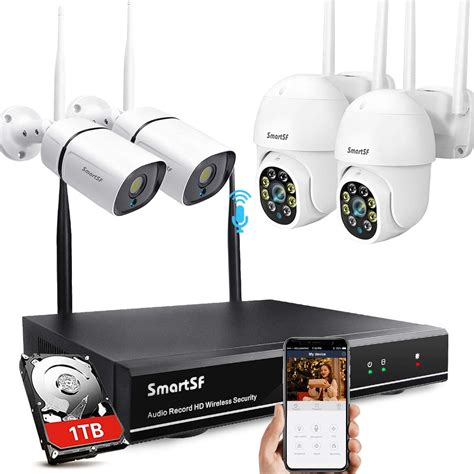 【Expandable 8CH,Two-Way Audio】SmartSF Wireless Security Camera System ...