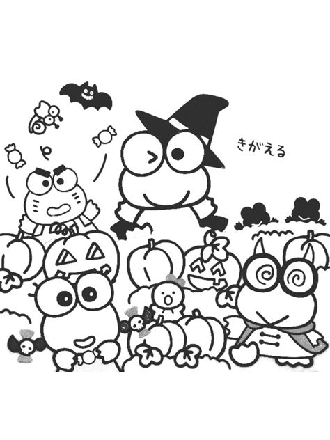 Sanrio Keroppi Halloween coloring page trick or treat | Halloween coloring, Coloring pages, Cool ...