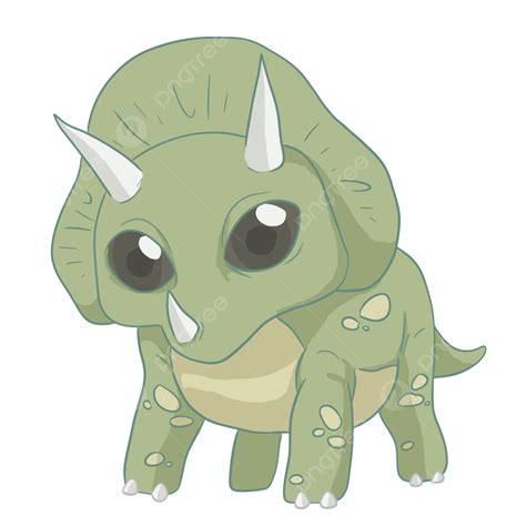 Green Baby Triceratops Cute Dinosaur, Baby Triceratops, Green Dinosaur, Cute Animal PNG ...