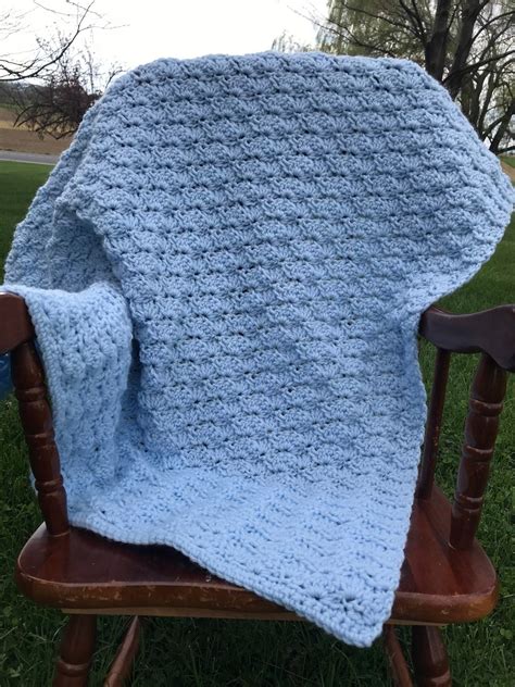 Light Blue Baby Blanket Crochet Baby Boy Blanket Handmade | Etsy