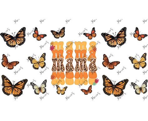 Mama Butterflies 🦋 Graphic Design 16oz. Sublimation Cup Wrap Print | Maxie's