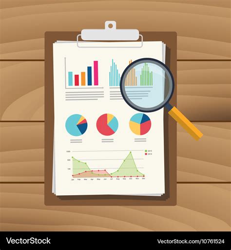 Audit graph data analysis result paper document Vector Image