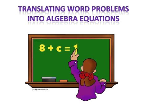 Translating Words Into Algebra Equations
