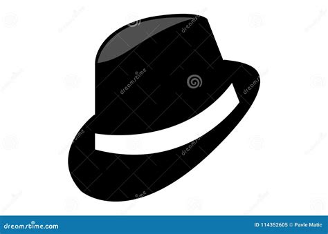 A Fedora Hat Simple Cartoon Illustration Stock Vector - Illustration of object, clothing: 114352605