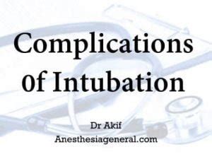 Intubation Contraindications - Anesthesia General