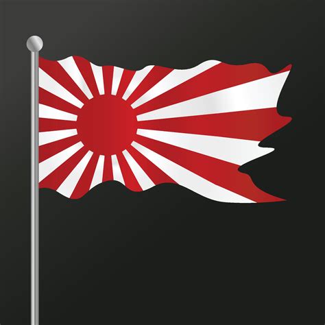 country flag pole of rising sun japanese imperial naval ready for your ...