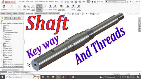 SolidWorks Tutorials Design Shaft With Key Way And Thread In SolidWorks ...