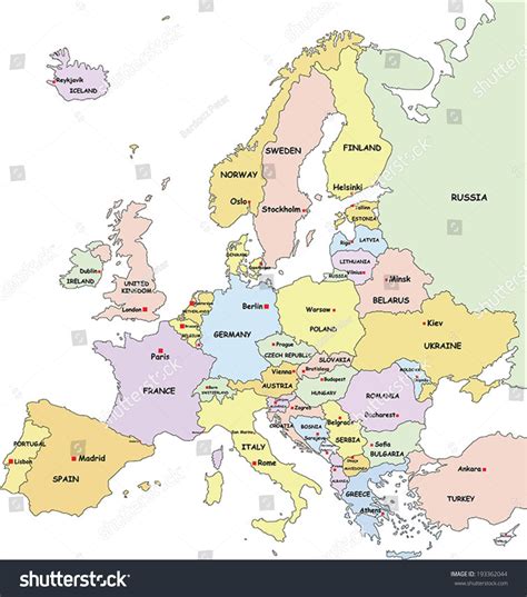 Map Of Europe No Country Names