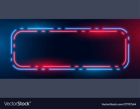 Blue and red neon light frame box background Vector Image