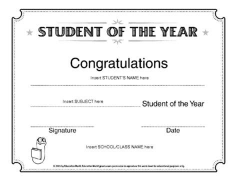 Student Award Template Collection