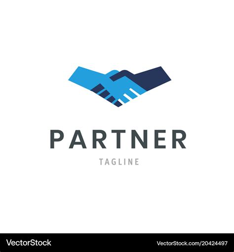 Partner logo template handshake icon hand shake Vector Image