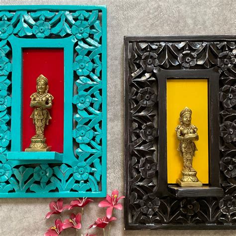Deep Lakshmi With Distressed Wooden Frame Wall Decor | Crafts N Chisel