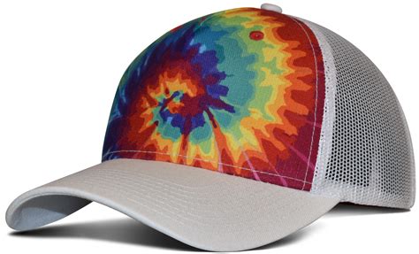 215 FIVE PANEL RAINBOW TIE DYED POLYESTER / MESH BACK - Fahrenheit Headwear