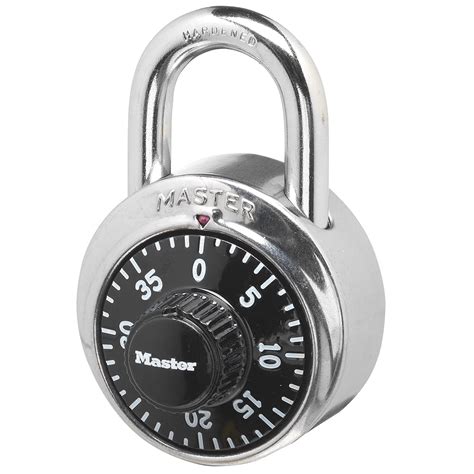 Master Lock 1500D, Preset Combination Padlock, 1-7/8 in. Wide, Black ...