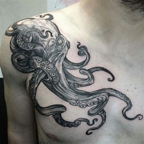 Afbeeldingsresultaat voor octopus tattoo sleeve black and white ...