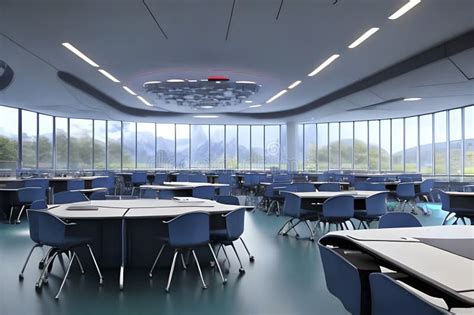 Futuristic Classroom Concept in School Stock Illustration ...