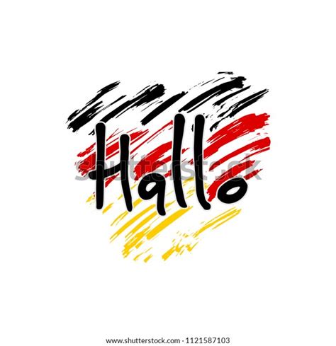 Hallo Hand Lettering Hello German Language Stock Vector (Royalty Free) 1121587103 | Shutterstock