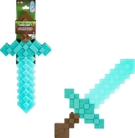 Mattel Minecraft Toys, Enchanted Diamond Sword with Lights & Sounds ...