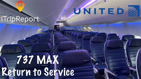 United 737 MAX 9 Re-Inaugural Economy Class - YouTube