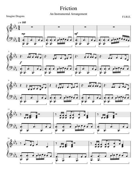 #85 – Imagine Dragons – Friction Sheet music for Piano (Solo ...