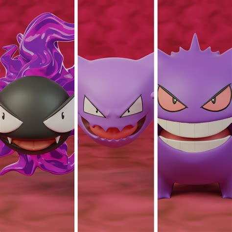 pokemon gastly evolution pack 3D model 3D printable | CGTrader