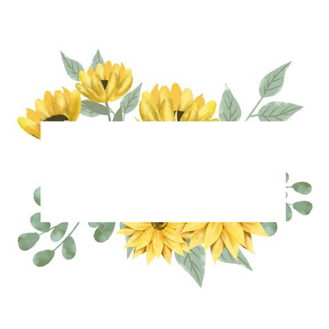 Sunflower Border Frame PNG Transparent, Sunflower Frame Border For Invitation, Wedding ...