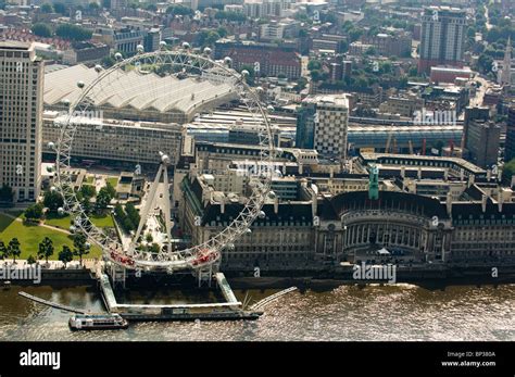 Aerial view of London Eye Stock Photo - Alamy