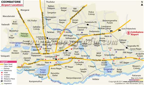 Coimbatore Airport Map, Airport Map of Coimbatore