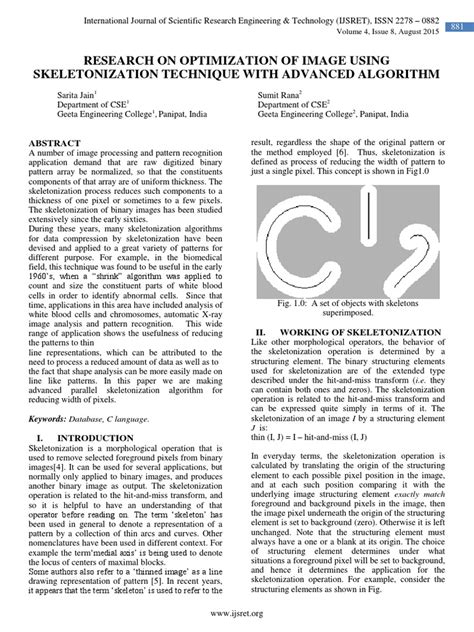 Research On Optimization of Image Using Skeletonization Technique With Advanced Algorithm | PDF ...