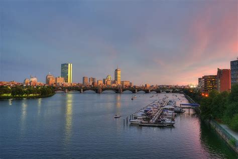 Boston Skyline Sunset and the Charles River Photograph by Joann Vitali - Fine Art America