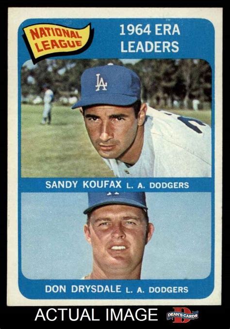 1965 Topps #8 Sandy Koufax / Don Drysdale - NL ERA Leaders Dodgers NM #Dodgers | Baseball cards ...
