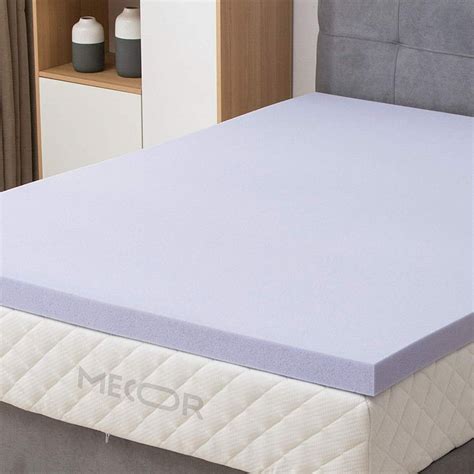 Mecor 4" 4 inch Queen Size Gel Infused Memory Foam Mattress Topper-Flat Design Bed Mattress ...