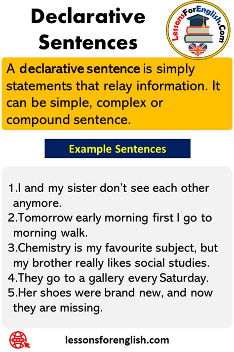 Declarative Sentences Definition, 100 Declarative Sentence Examples ...