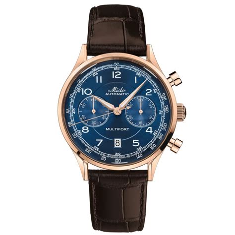 MIDO - Multifort Patrimony Chronograph Blue Dial & Leather Strap M040 ...