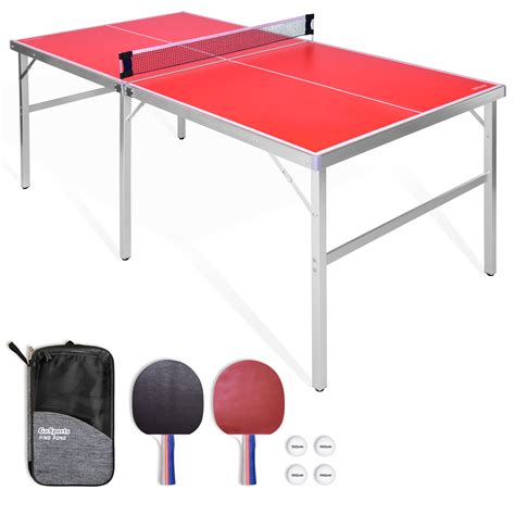 GoSports 6 Ft. x 3 Ft. Mid-size Table Tennis Game Set, Indoor or Outdoor Portable Table Tennis ...