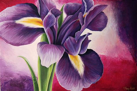 Purple Iris in Bloom Painting by Tiffany Budd - Fine Art America