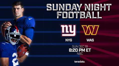 Giants vs. Commanders Week 15 rematch set for Sunday Night Football