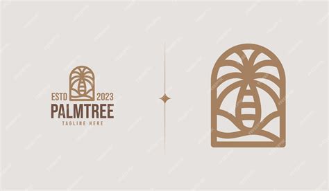 Premium Vector | Palm tree simple line logo template universal creative premium symbol vector ...