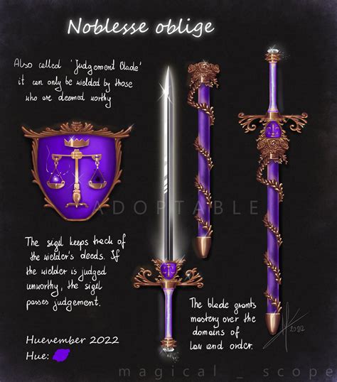 Noblesse oblige design by MagicalKaleidoscope on DeviantArt