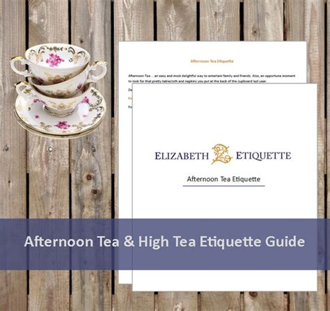 Afternoon Tea & High Tea Etiquette Guide, Tea Drinker, Tea Lovers, Etiquette Guide Printable Pdf ...