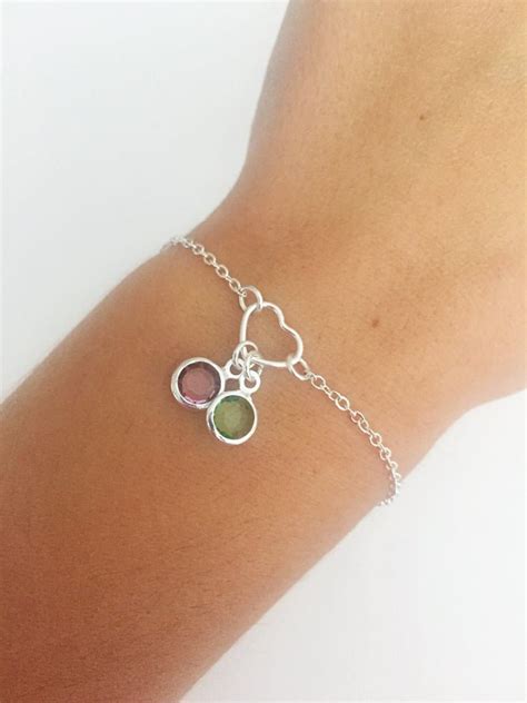 Birthstone Bracelet Birth Month Bracelet Personalized | Etsy