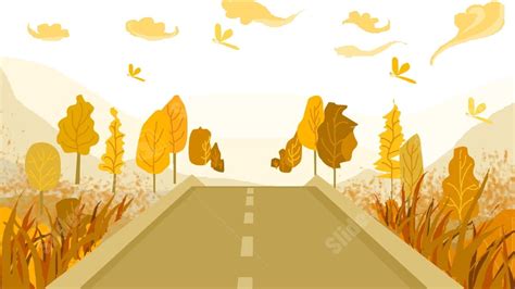 Autumn Highway Car Road Cartoon Powerpoint Background For Free Download ...