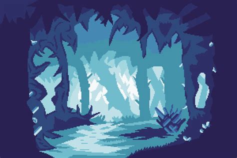 ArtStation - Crystal Cave Pixel Art